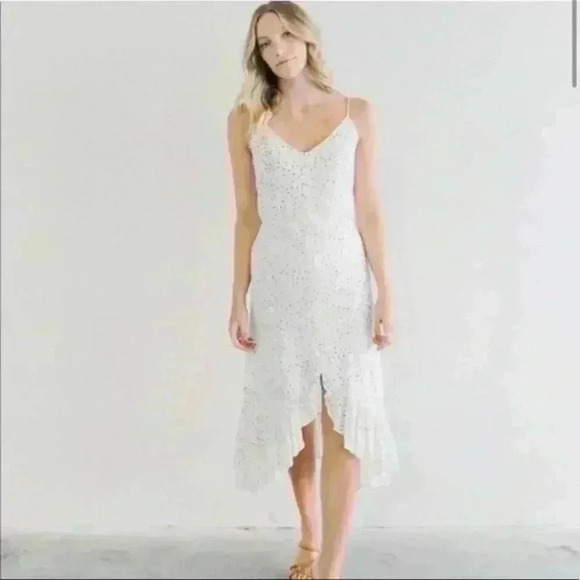 Rails Frida Speckled Dot Midi Flouce Dress Size Large Women's - Picture 6 of 14